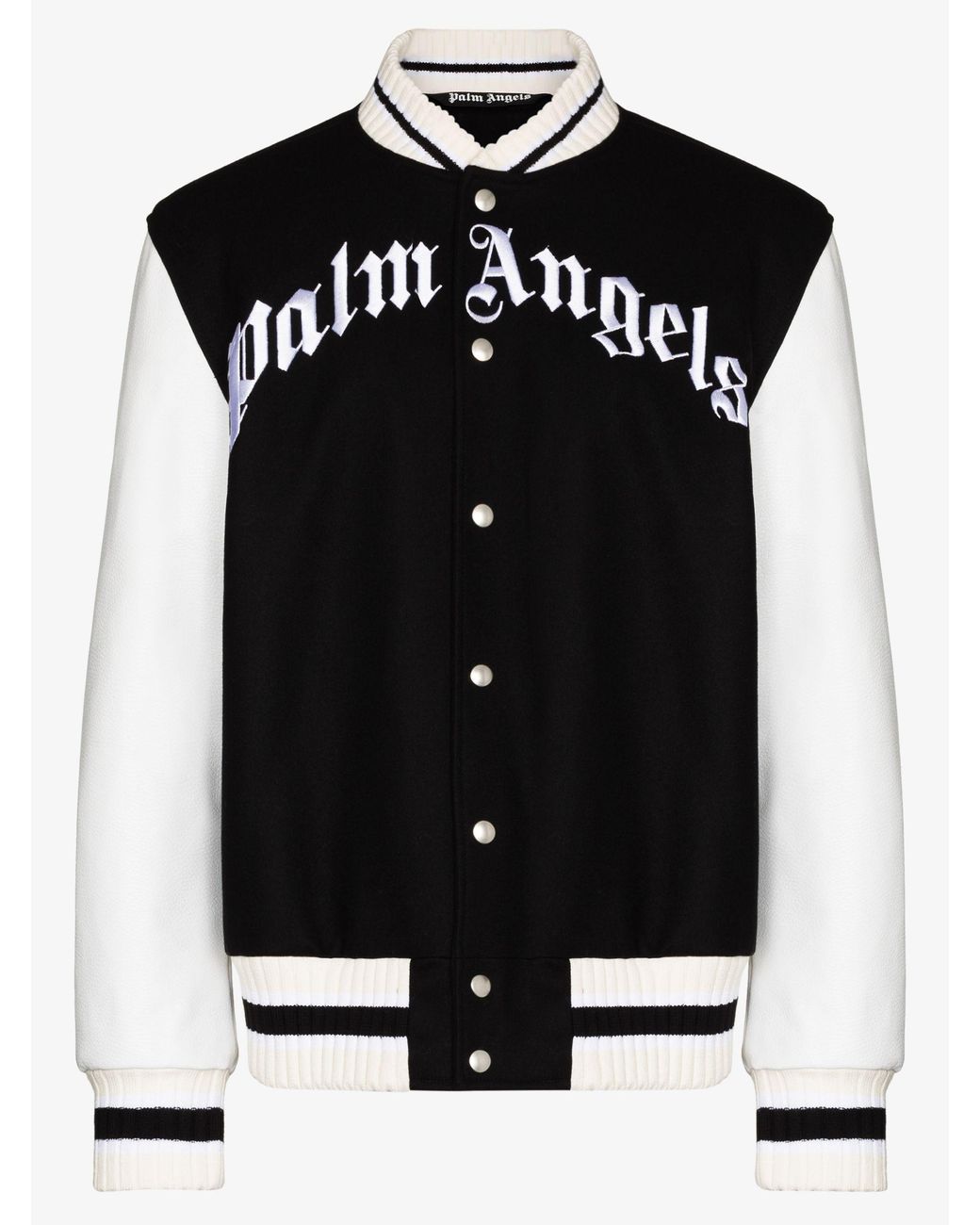Palm Angels X Browns 50 Bear Appliqué Varsity Jacket in Black for Men