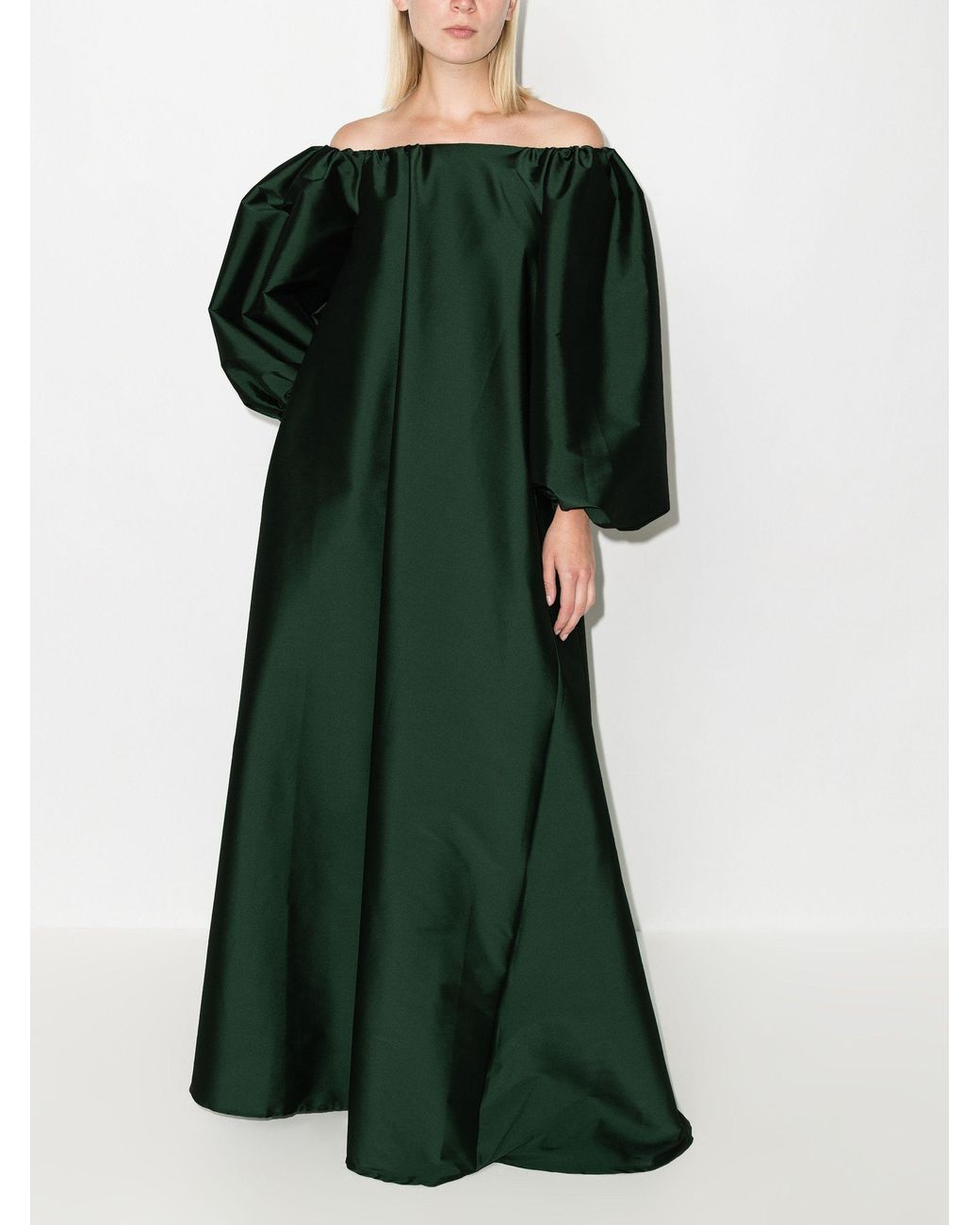 BERNADETTE Nathalie Off-the-shoulder Gown in Green | Lyst