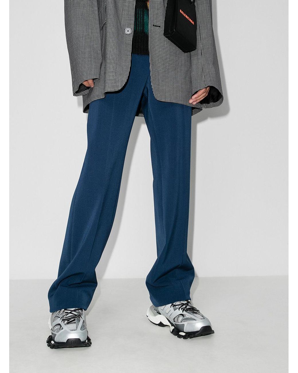 Balenciaga Silver Track Sneakers in Gray for Men | Lyst