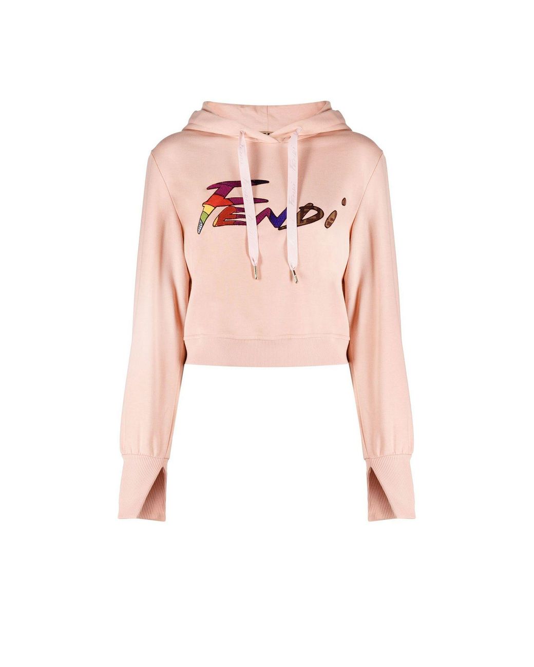 Fendi Cotton Pink Logo Embellished 