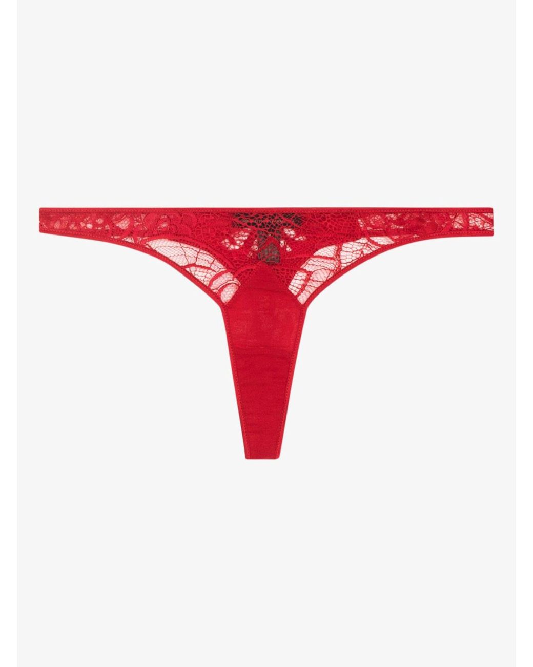 Kiki de Montparnasse Women's Coquette Lace Thong - Red - Size Medium