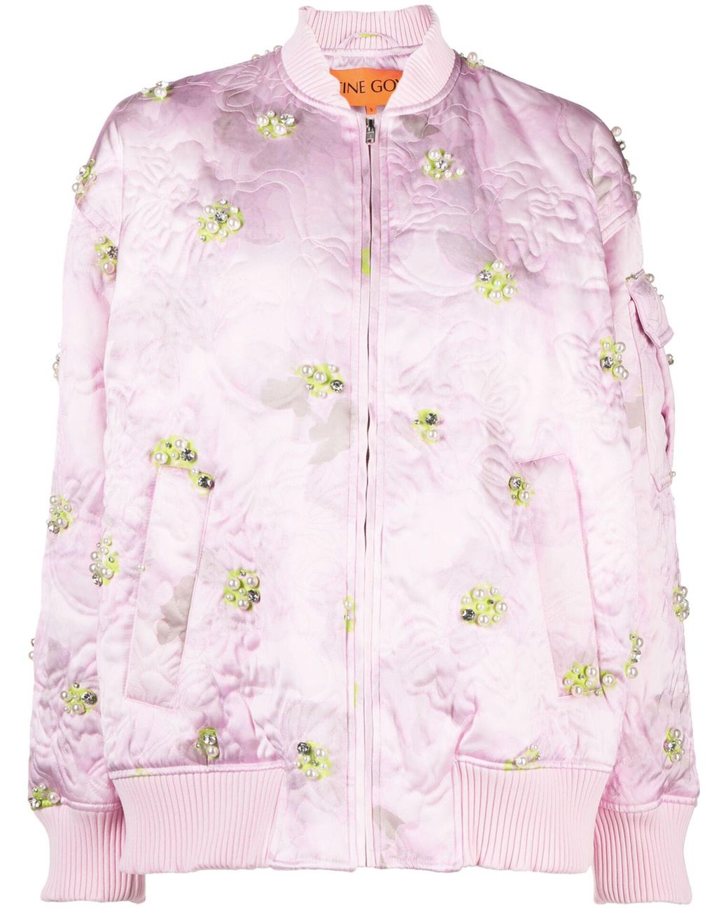 Stine Goya Norea Floral Crystal Bomber Jacket in Pink | Lyst Australia