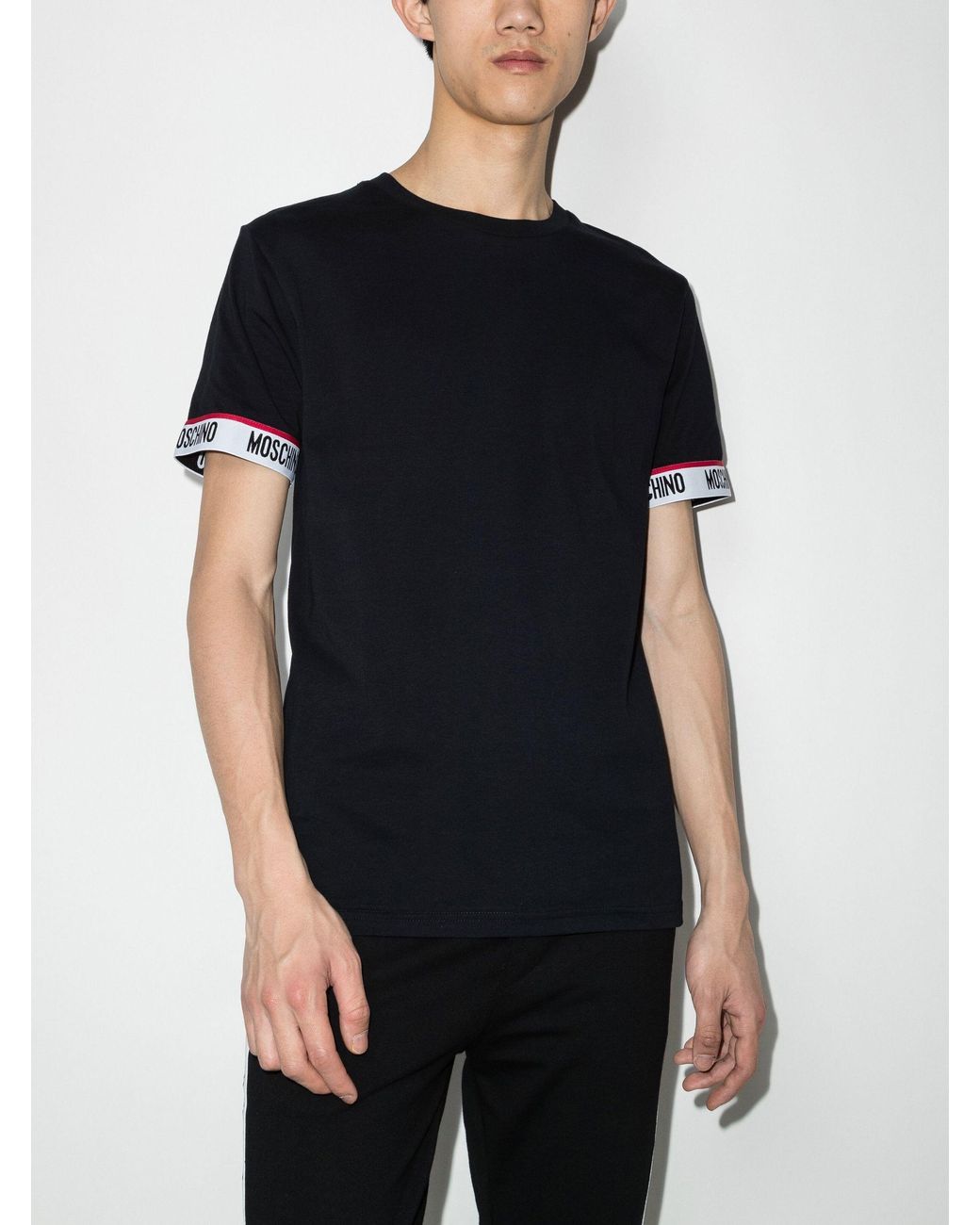 Moschino Logo Tape Cotton T-shirt in 