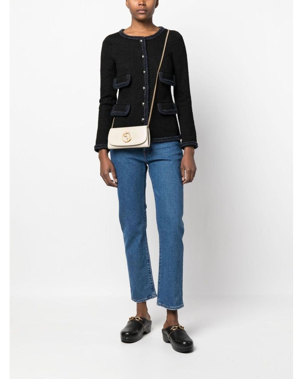 Gucci Blondie Continental Chain Wallet in Natural Lyst