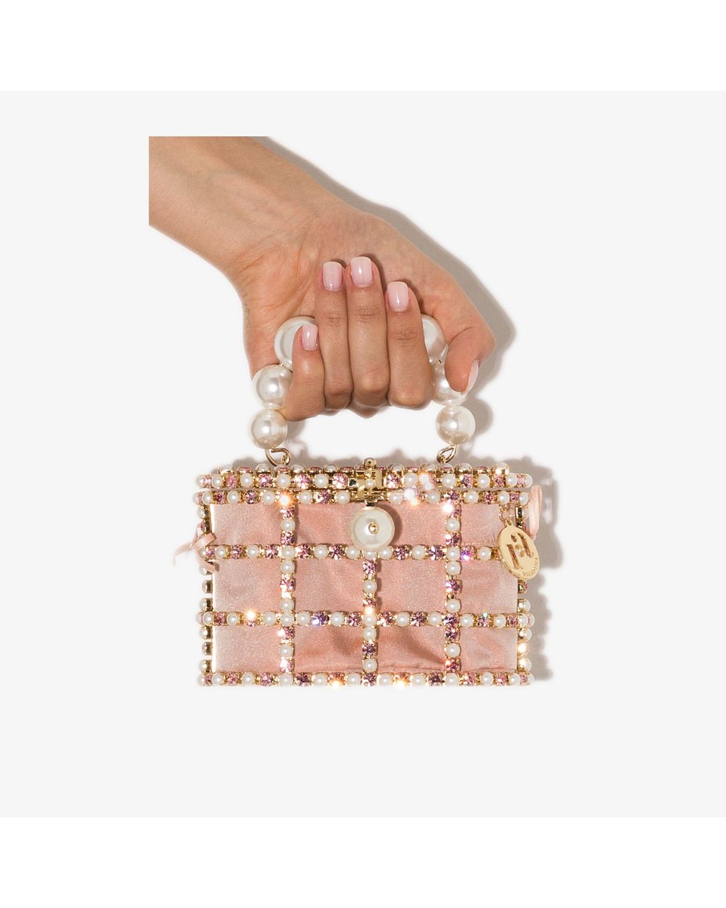 Rosantica Crystal-embellished Chrysler Building Bag in Metallic