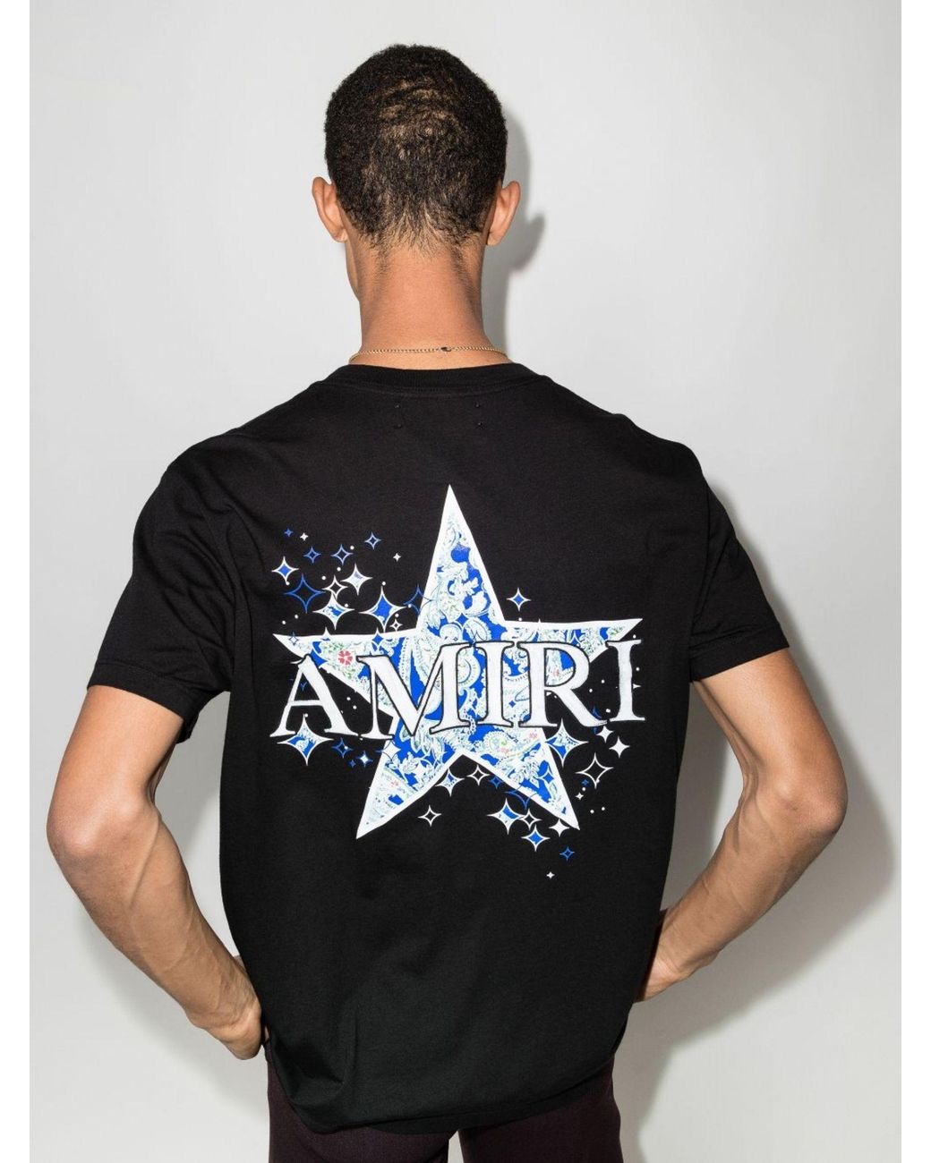 gøre det muligt for helt seriøst overskæg Amiri Paisley Star Logo Print T-shirt in Black for Men | Lyst