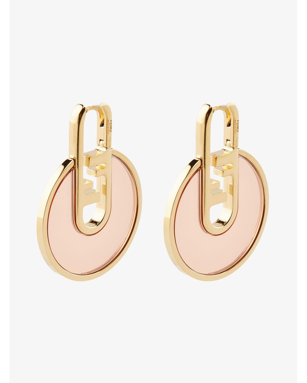 FENDI F logo hoop earrings pink