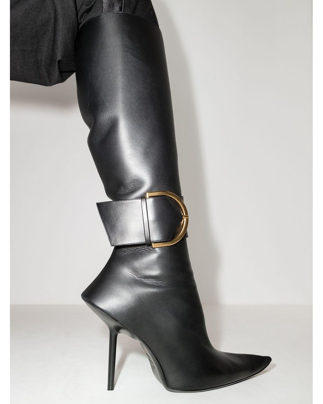 Balenciaga Black Essex 110 Knee-high Leather Boots | Lyst