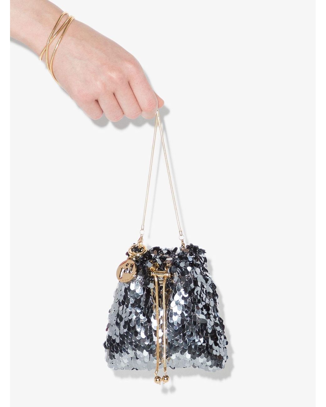 Rosantica Silver Ballerina Sequin Mini Pouch Bag in Metallic Lyst