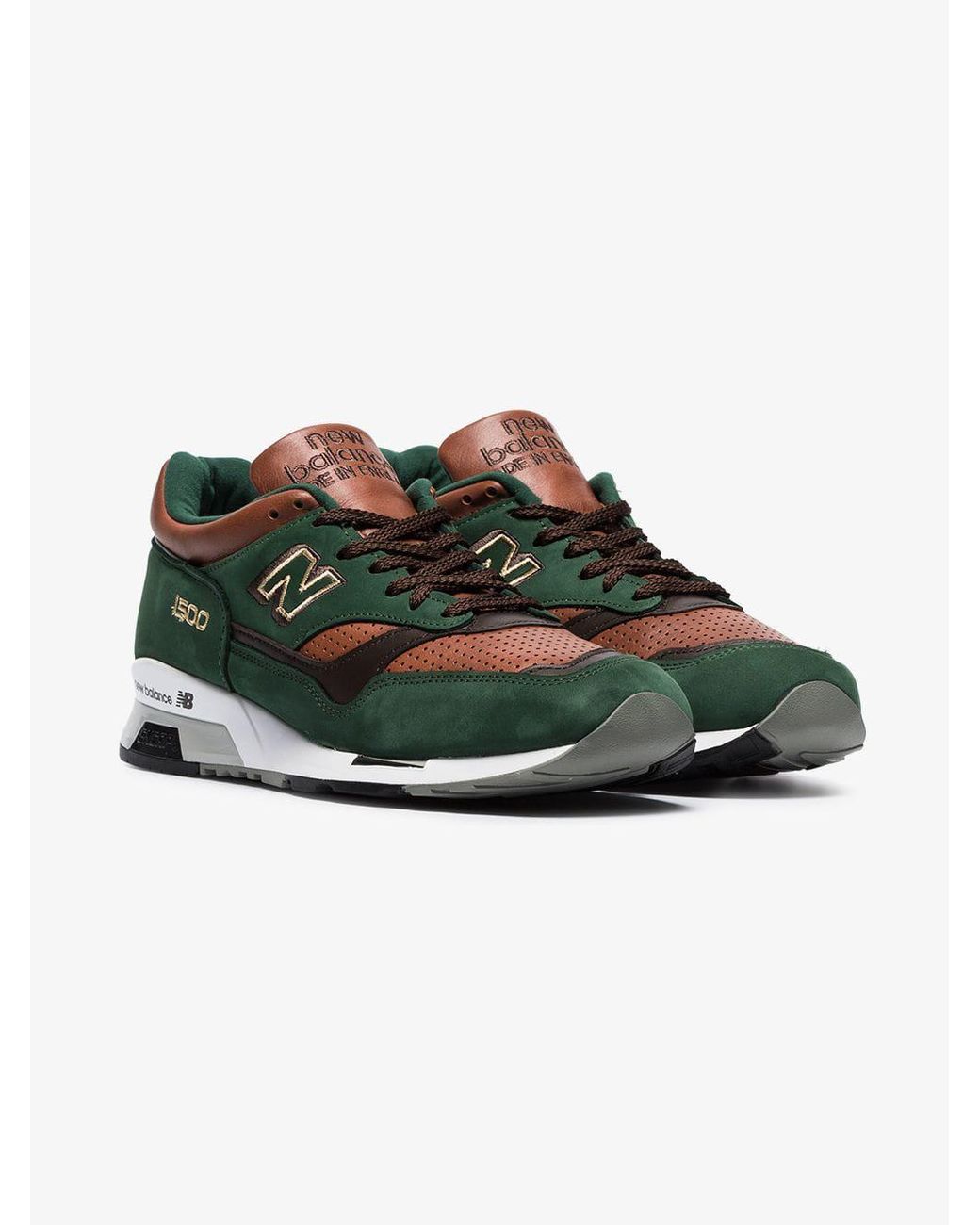 Brillar Subrayar Pino New Balance Green And Brown M1500 Suede Leather Sneakers for Men | Lyst