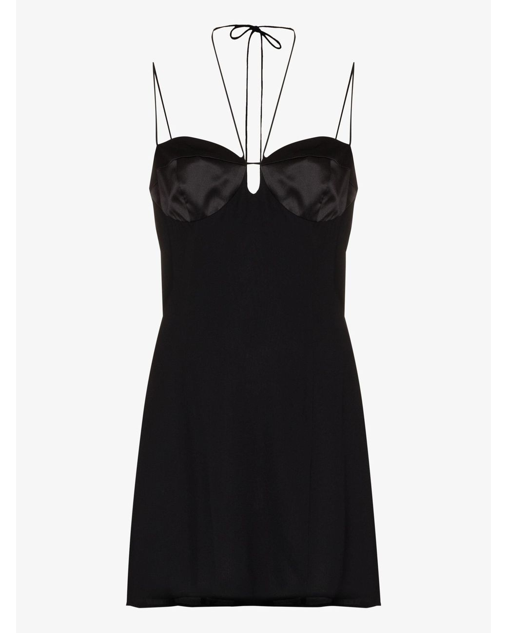 Reformation Ocean Halterneck Mini Dress in Black | Lyst