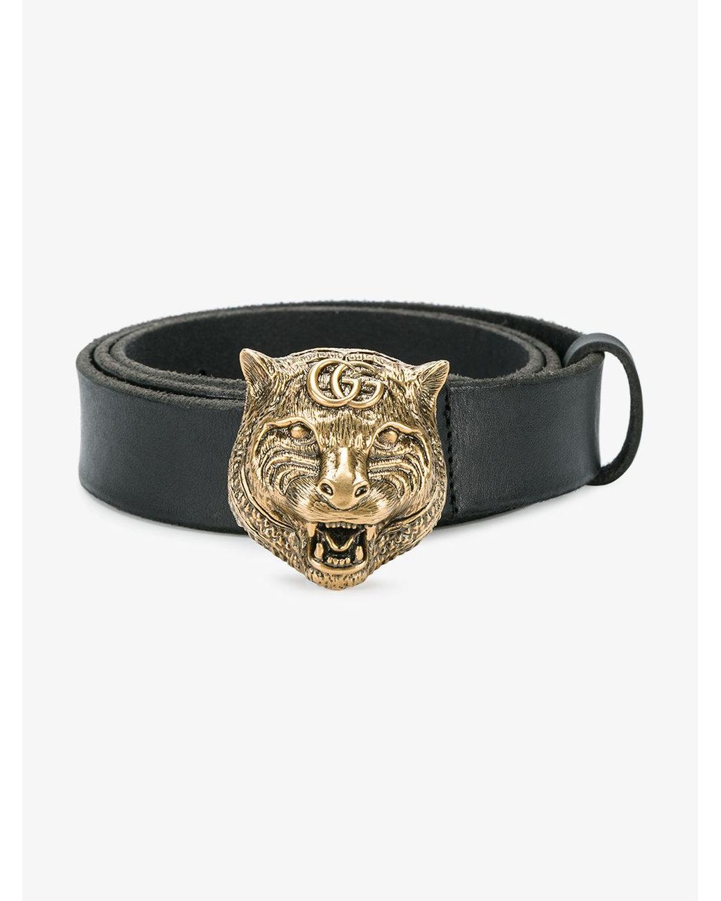 Gucci Tiger Buckle Belt in Black for Men Lyst