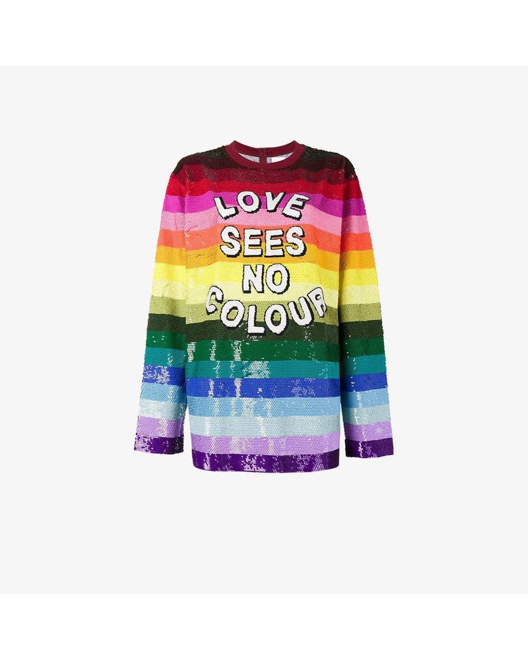 Ashish Love Sees No Colour Sequin-embellished Silk Top | Lyst UK