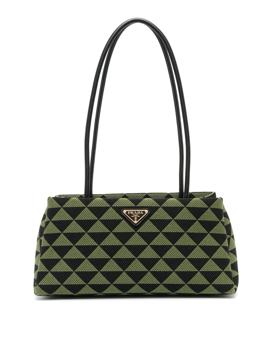 Prada Symbole Jacquard Tote Bag - Women's - Fabric in Green