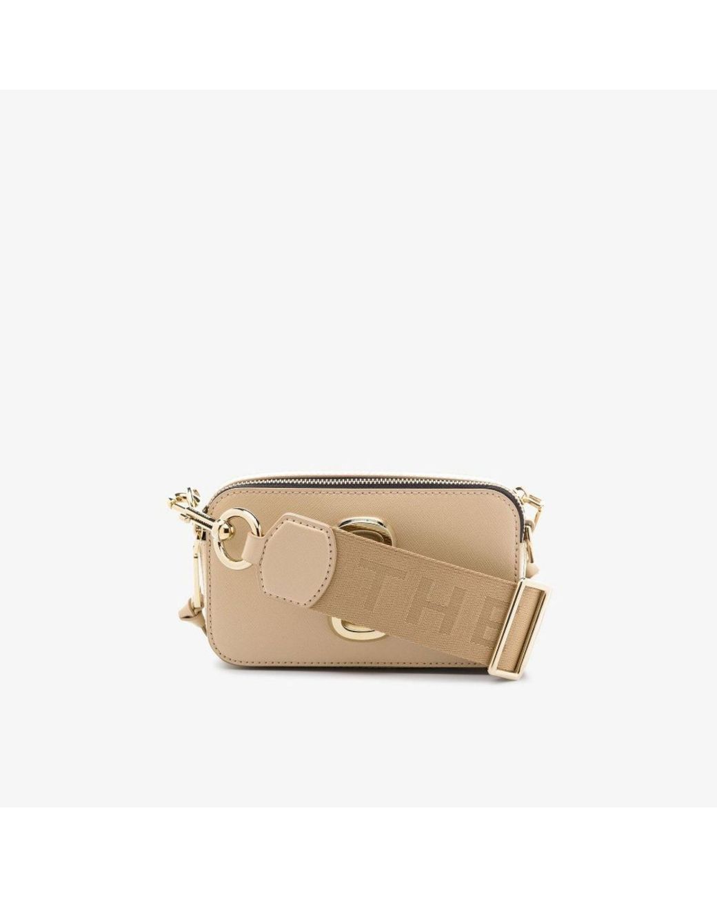 Marc Jacobs Neutral Snapshot Leather Cross Body Bag in Natural | Lyst