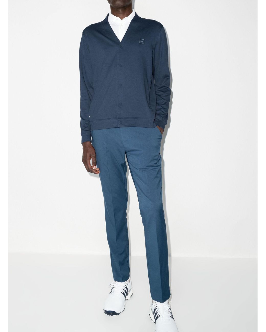 adidas Originals Cotton Blue Go-to Logo Cardigan for Men | Lyst