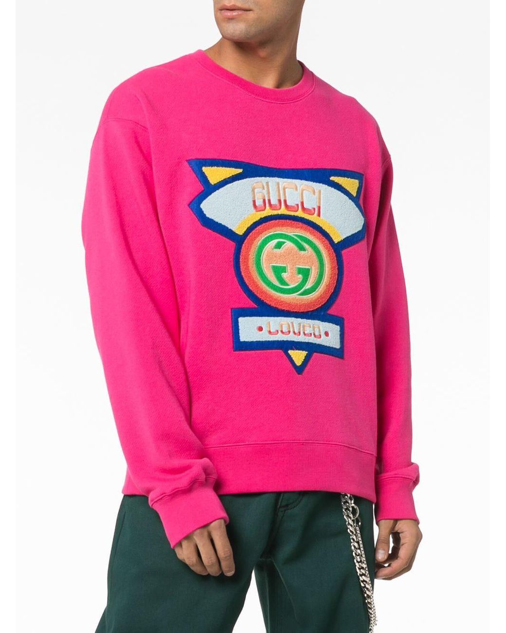 Gucci Sweatshirt With '80s Patch in Pink for Men | Lyst