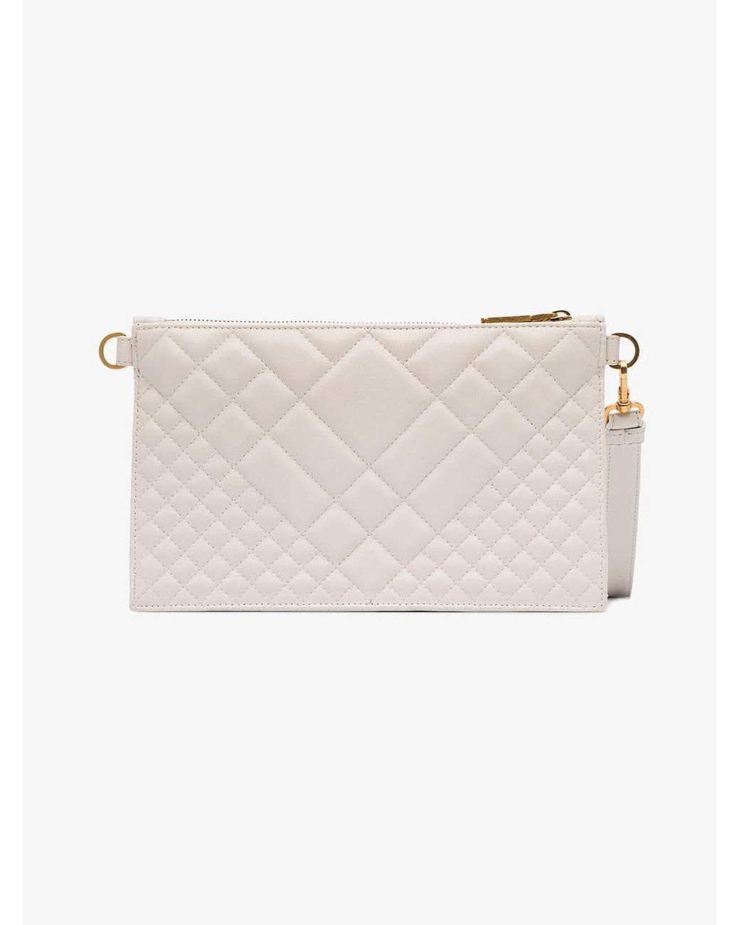 Versace Nude Medusa Quilted Leather Clutch Bag in Natural | Lyst Australia