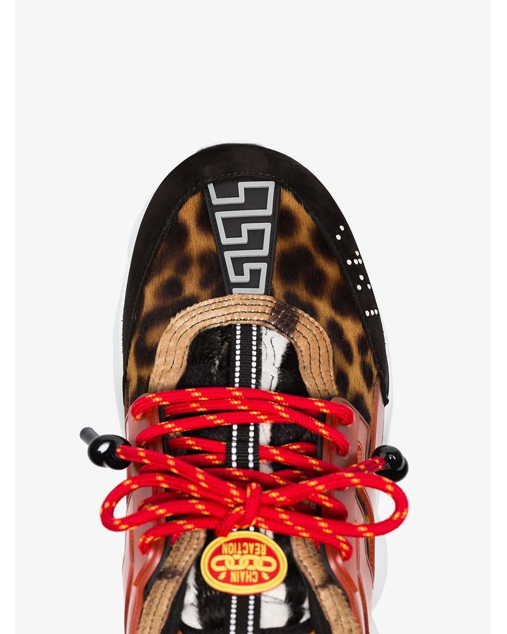 Versace Multicoloured Chain Reaction Leopard Print Leather Sneakers for Men  | Lyst