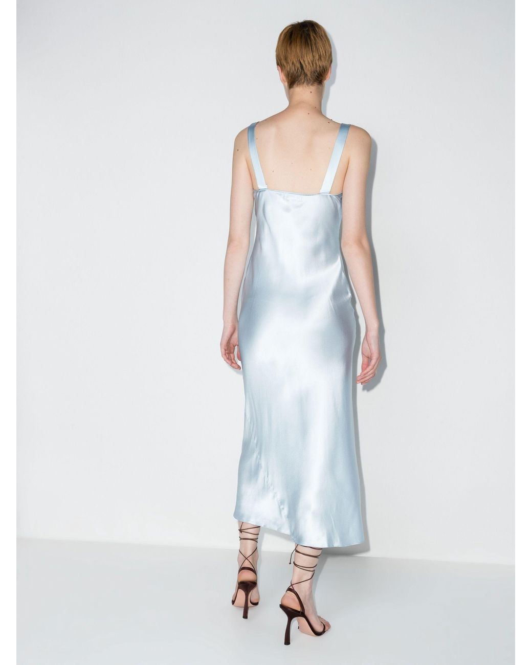 Reformation Daytona Silk Midi Dress in Blue | Lyst