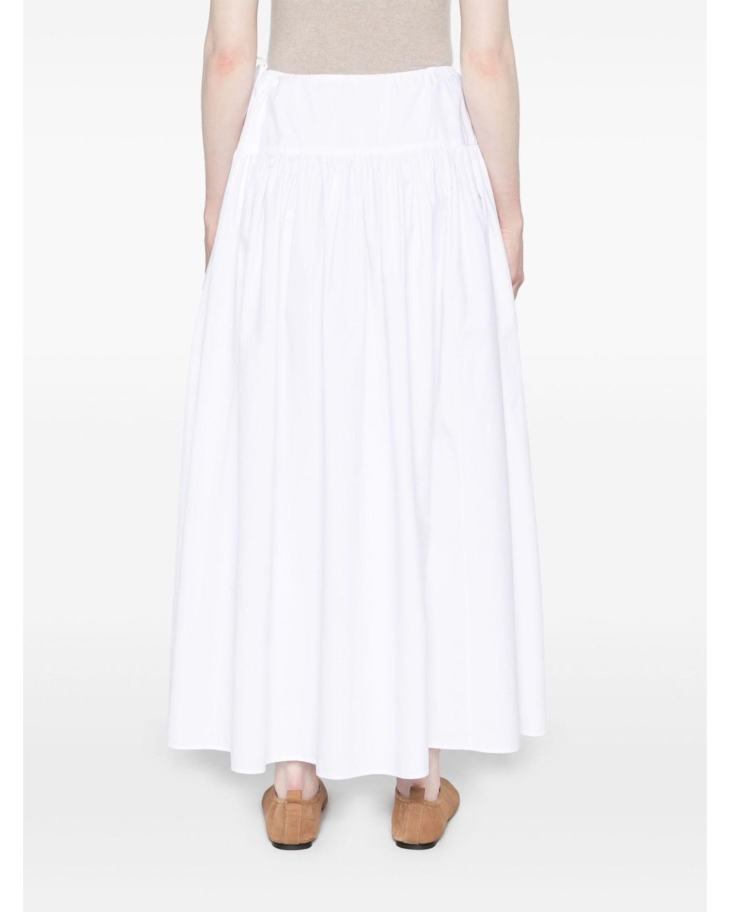 スカート THE ROW Woman Skirt White 7803Y708 OWH the-row-White-Leddie-A-line-