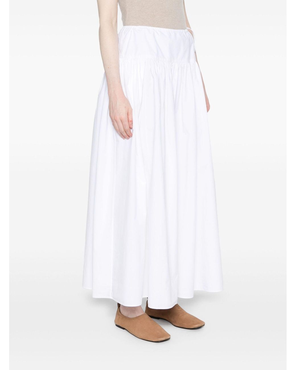 THE ROW 2024SS leddie skirt ホワイト XS THE ROW Leddie Self-Tie Maxi Skirt - Bergdorf Goodman