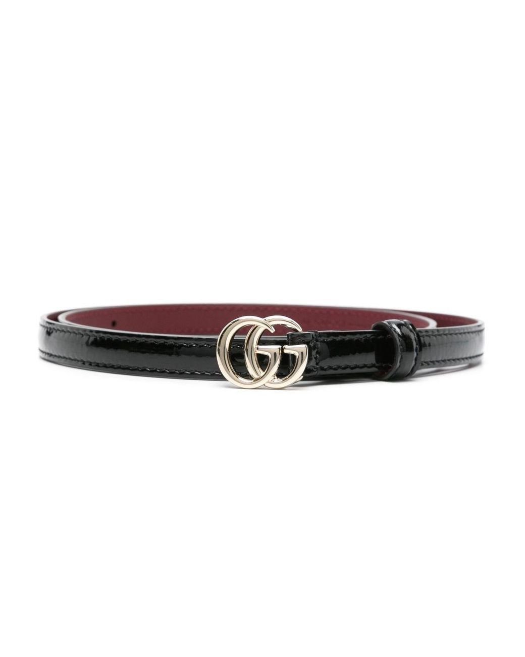 Gg buckle slim leather belt best sale
