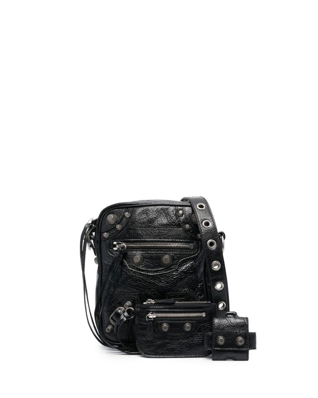 Balenciaga Black Le Cagole Leather Cross Body Bag Men's Calf