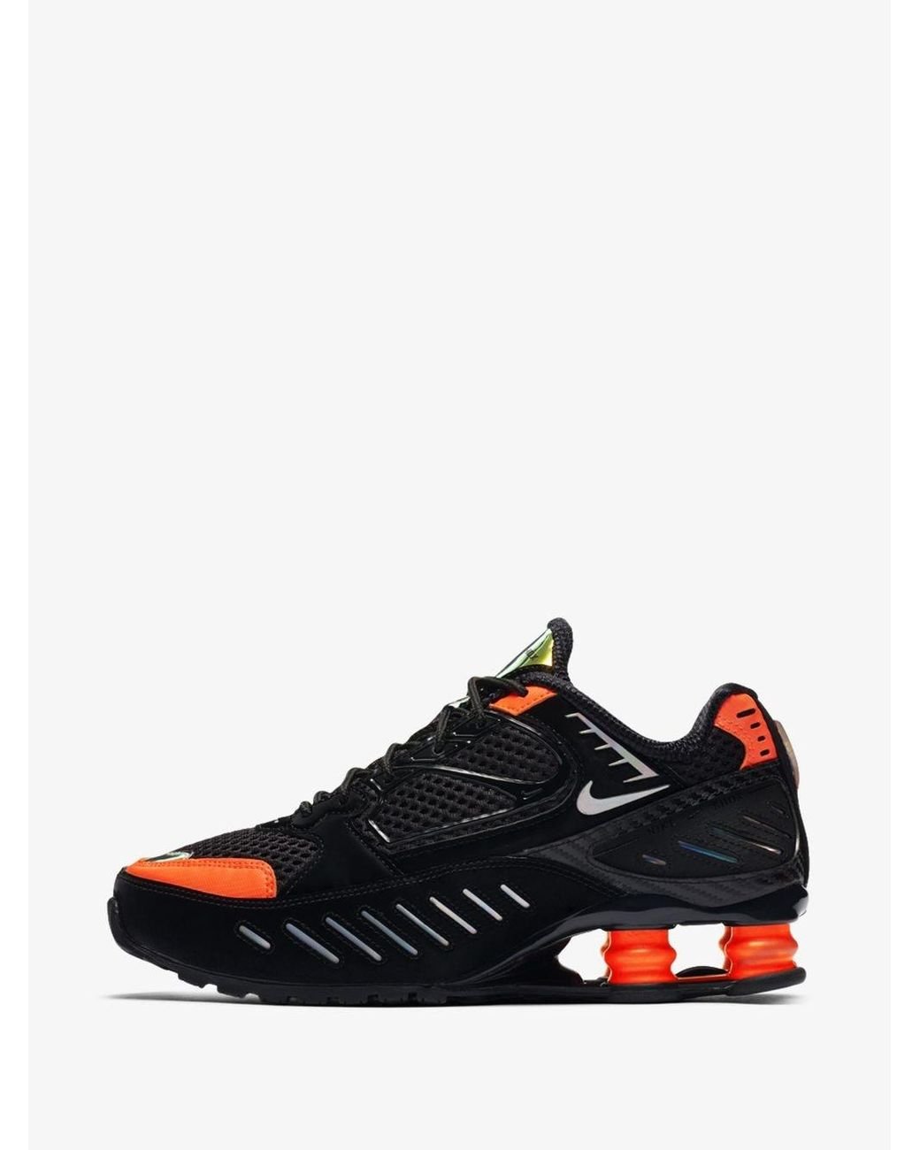 Nike Black And Orange Shox Enigma Sneakers for Men | Lyst