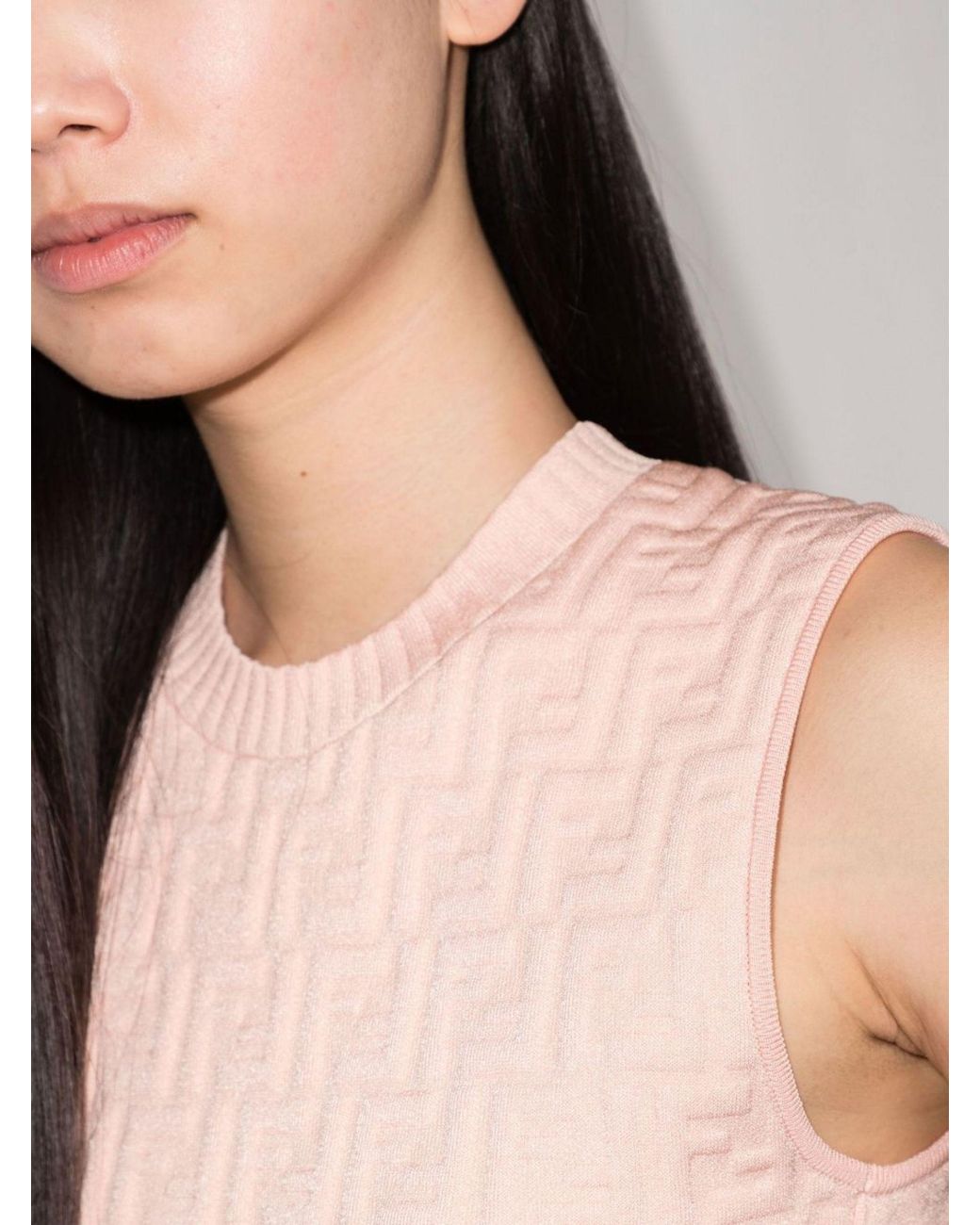Fendi Embossed Mini Dress in Pink | Lyst