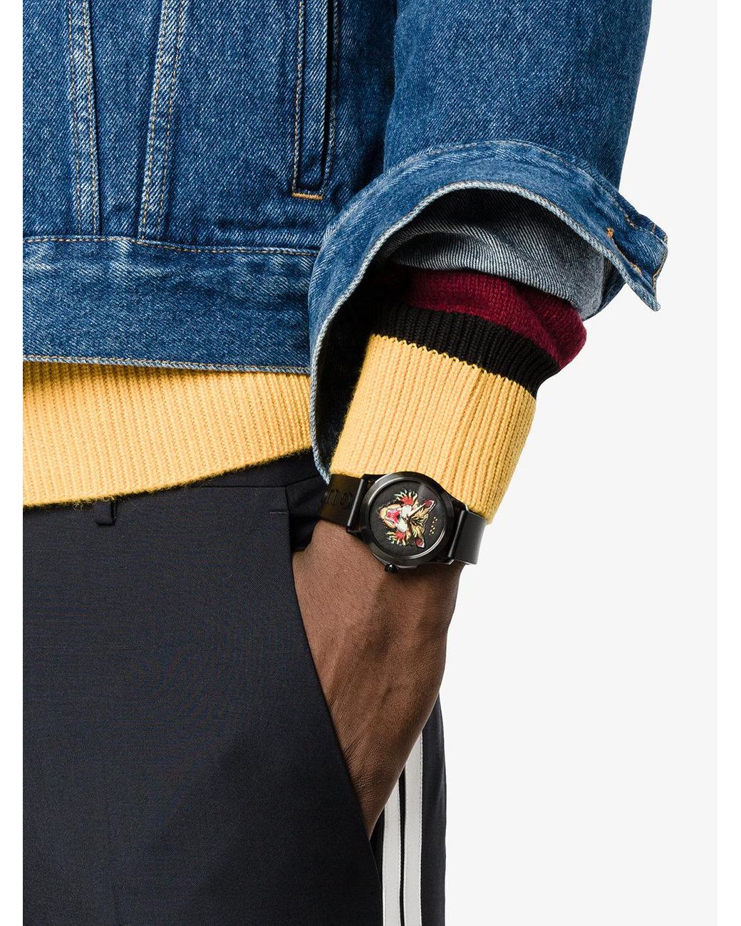 Gucci Leather G-timeless Angry Cat 