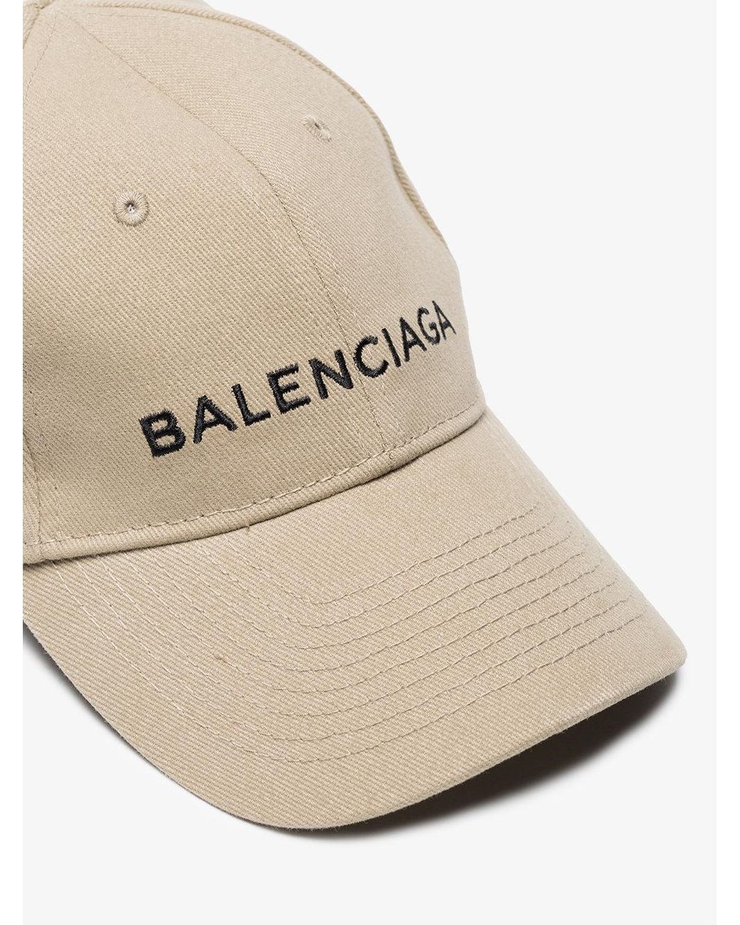 Objector Baron klar Balenciaga Beige Logo Cap in Natural | Lyst