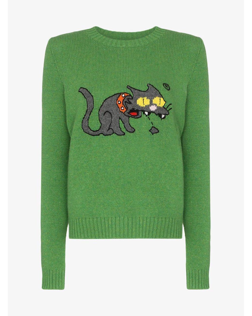 Miu Miu Simpsons Snowball Wool Sweater in Green | Lyst