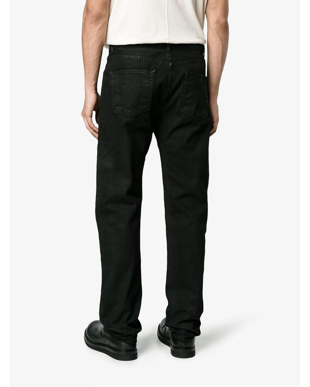 Rick Owens DRKSHDW Torrance Cut Waxed Jeans in Black for Men | Lyst