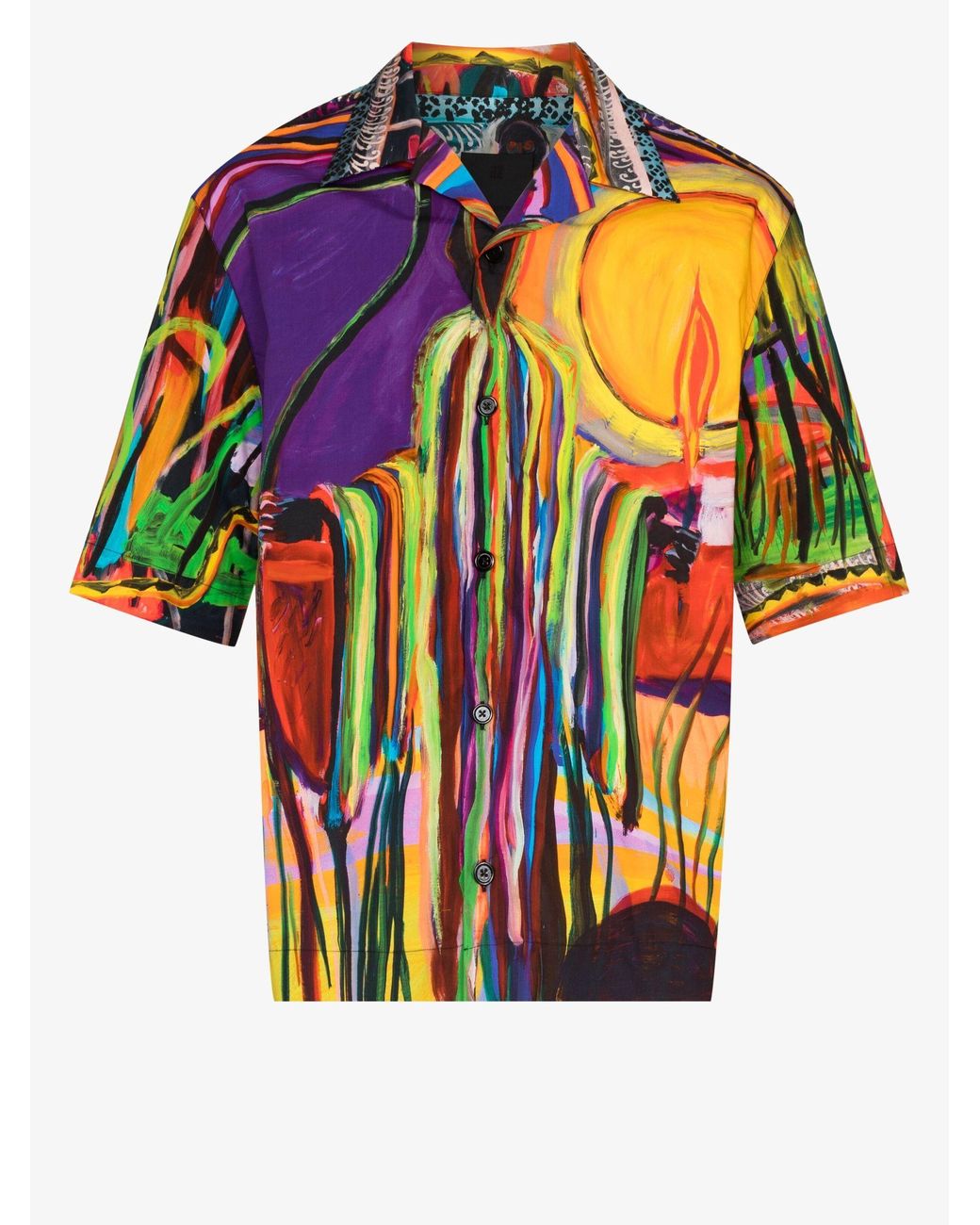 Givenchy X Josh Smith Reaper Printed Cotton Shirt in Purple for Men | Lyst