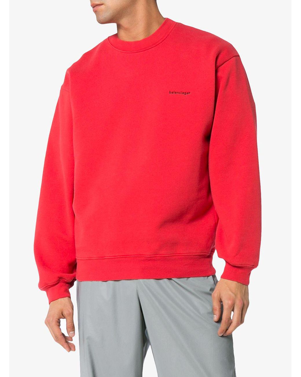 Balenciaga red sweatshirt hotsell