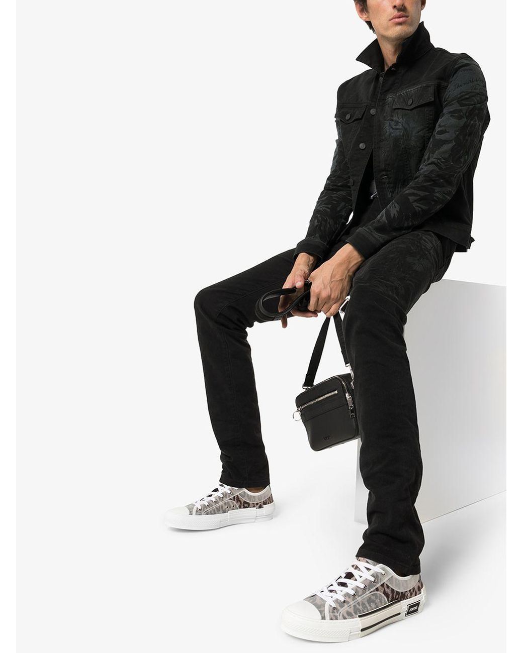 Dior leopard cheap sneakers