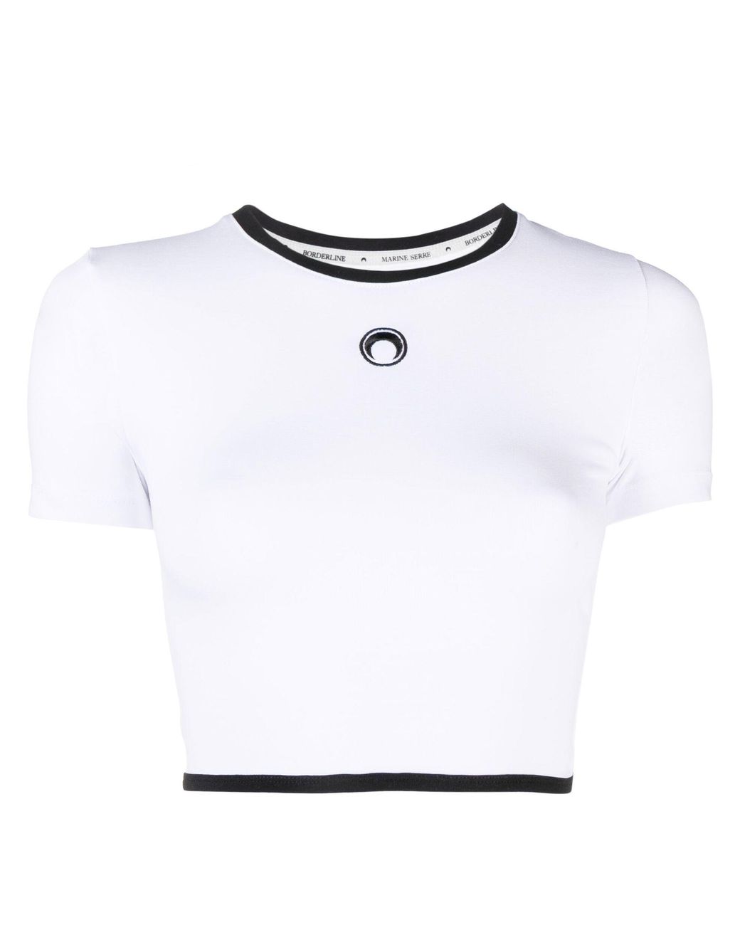 Marine Serre Embroidered-motif Crop Top in White | Lyst Marine Serre Embroidered-motif Crop Top in White | Lyst