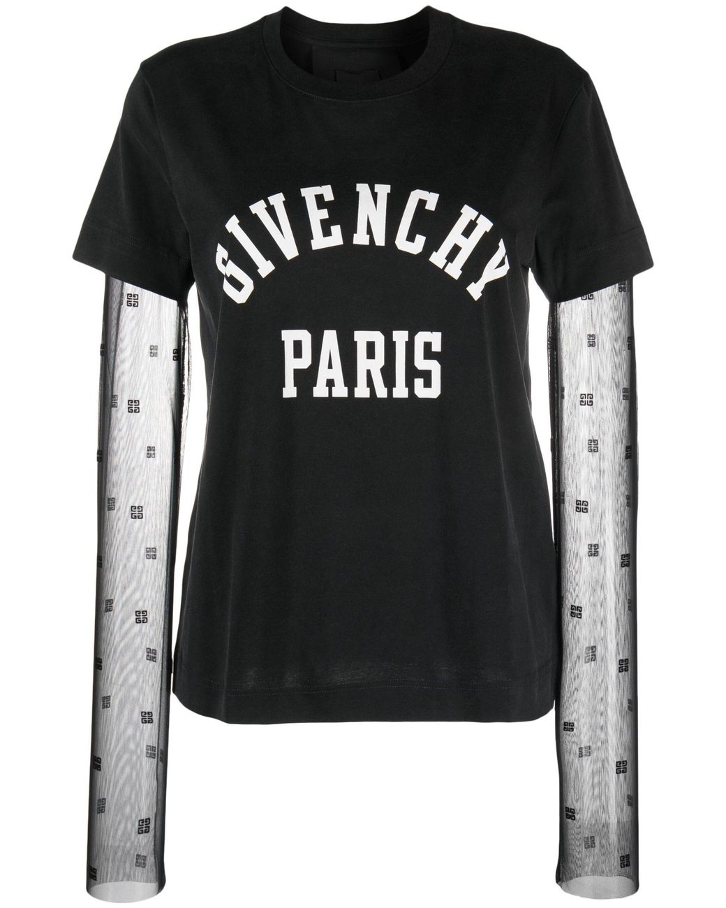 GIVENCHY 4Gモノグラム チュールレイヤー 半袖 Tシャツ*BLACK GIVENCHY 4Gモノグラム チュールレイヤー 半袖 Tシャツ*BLACK