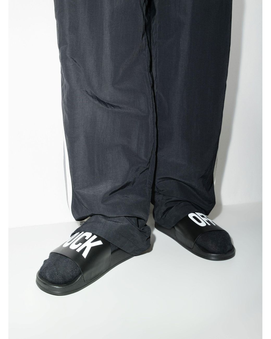 VTMNTS Fuck Off Rubber Slides in White for Men | Lyst