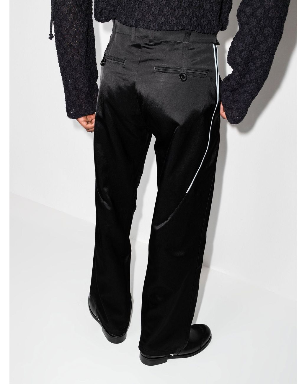 Kiko Kostadinov Itten Darted Straight Leg Trousers in Black for