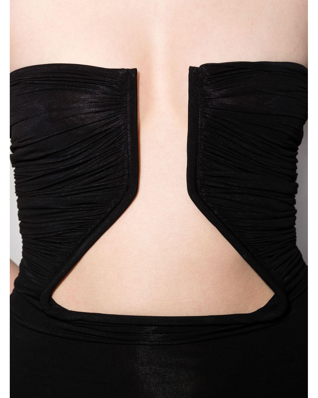 Rick Owens Prong Open Front Bandeau Top in Black | Lyst