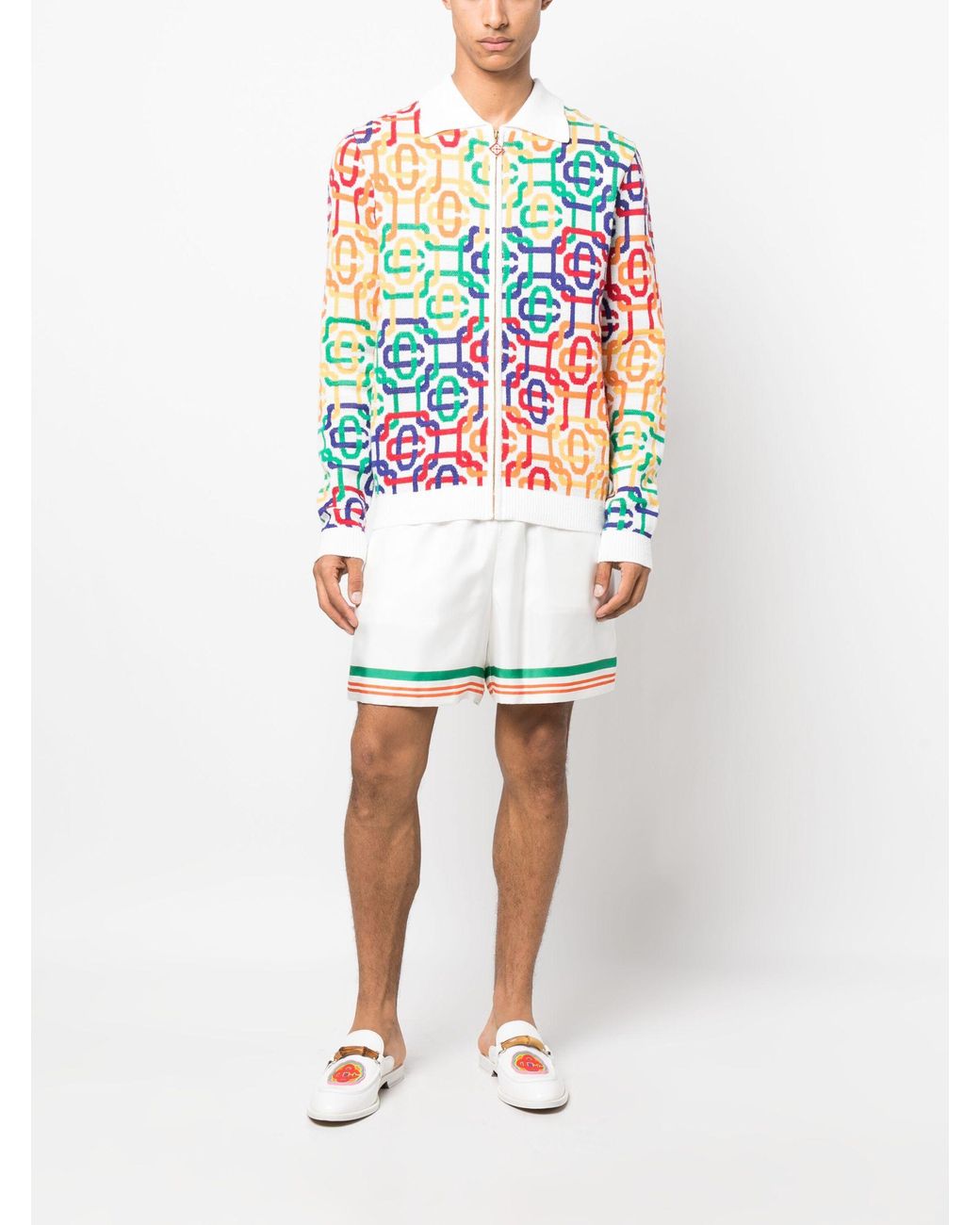 カーディガン Casablanca Casablanca Monogram Zip Up Sweater Casablanca Monogram zip-up Cardigan | Blue | FARFETCH