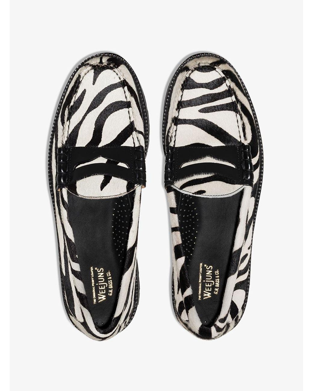 G.H. Bass & Co. Weejun 90 Larson Zebra Print Loafers in Black for 