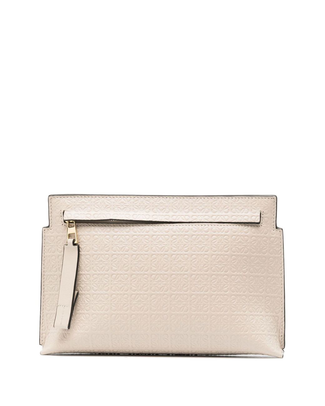 Loewe Neutral Mini Repeat T Embossed Leather Pouch - Women's - Calf ...