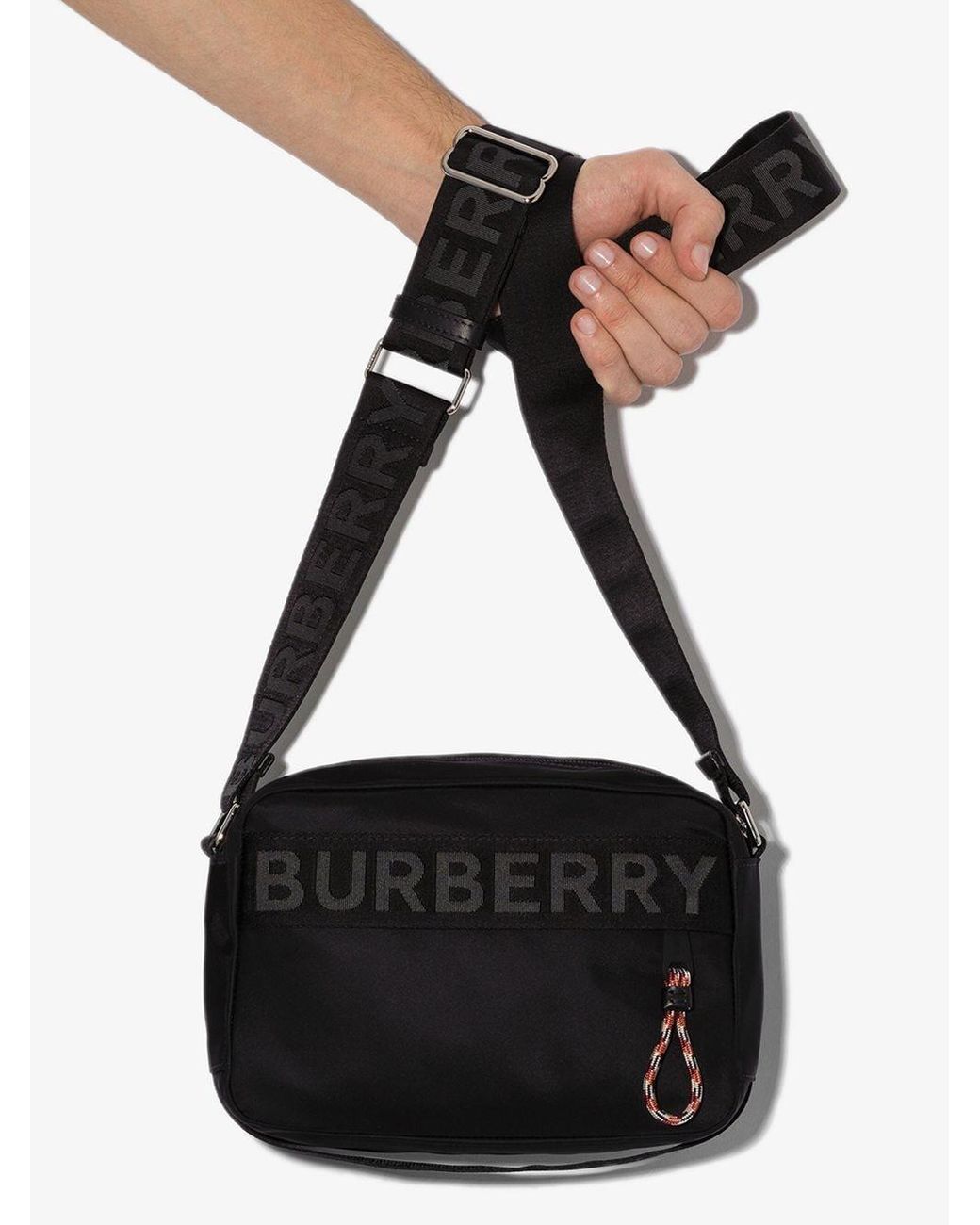 Burberry Logo Crossbody Bag in Black for Men | Lyst