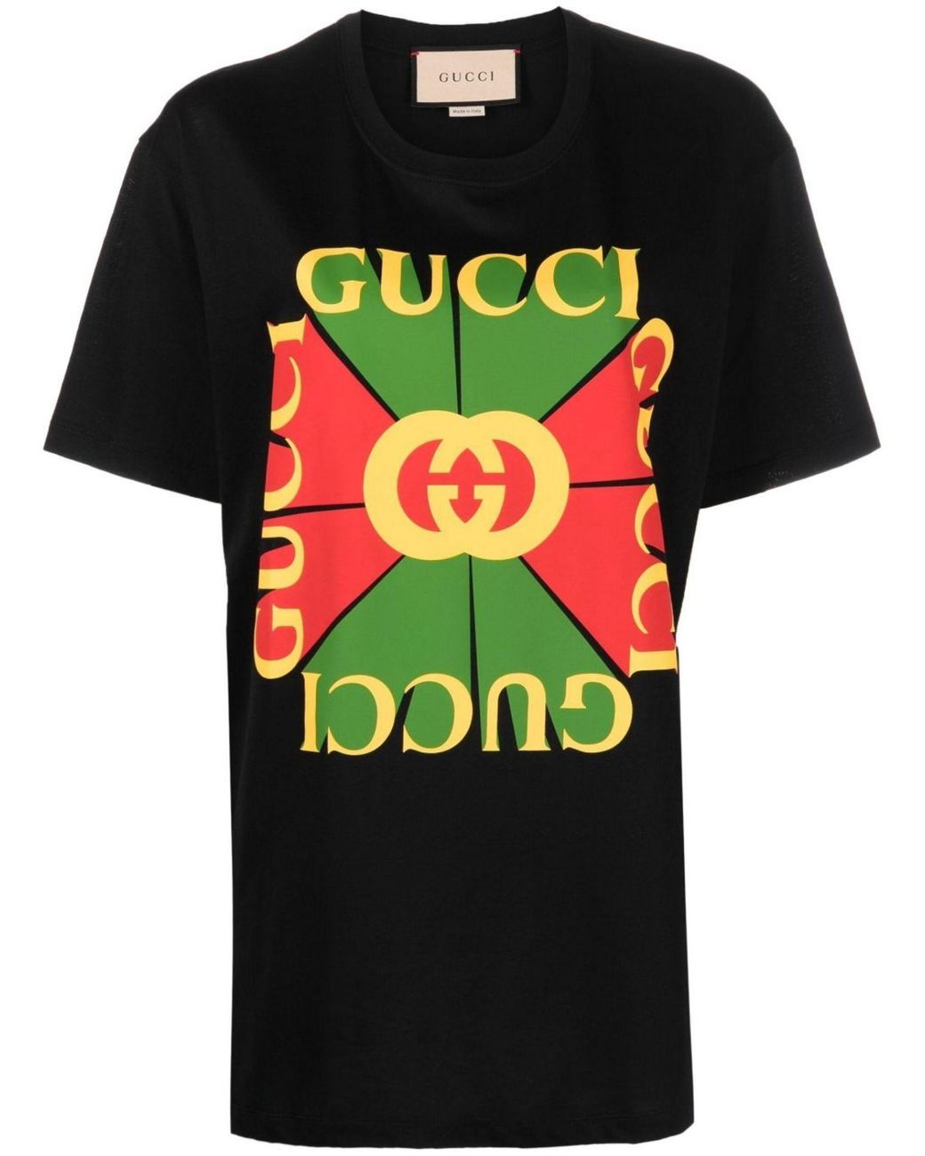 Gucci Vintage Logo Print T-shirt in Black | Lyst