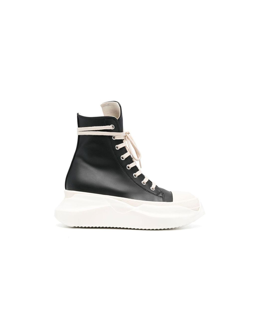 Rick Owens DRKSHDW Black Abstract High-top Leather Sneakers | Lyst