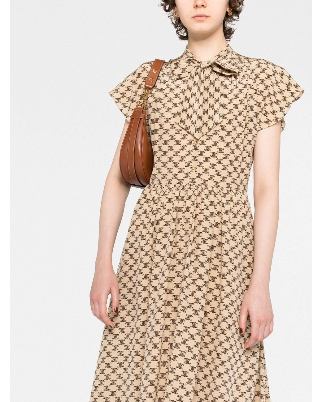 ワンピース CELINE | LAVALLIERE MINI DRESS IN SILK ETTE Celine Lavallière Mini Dress in Silk Georgette | eBay
