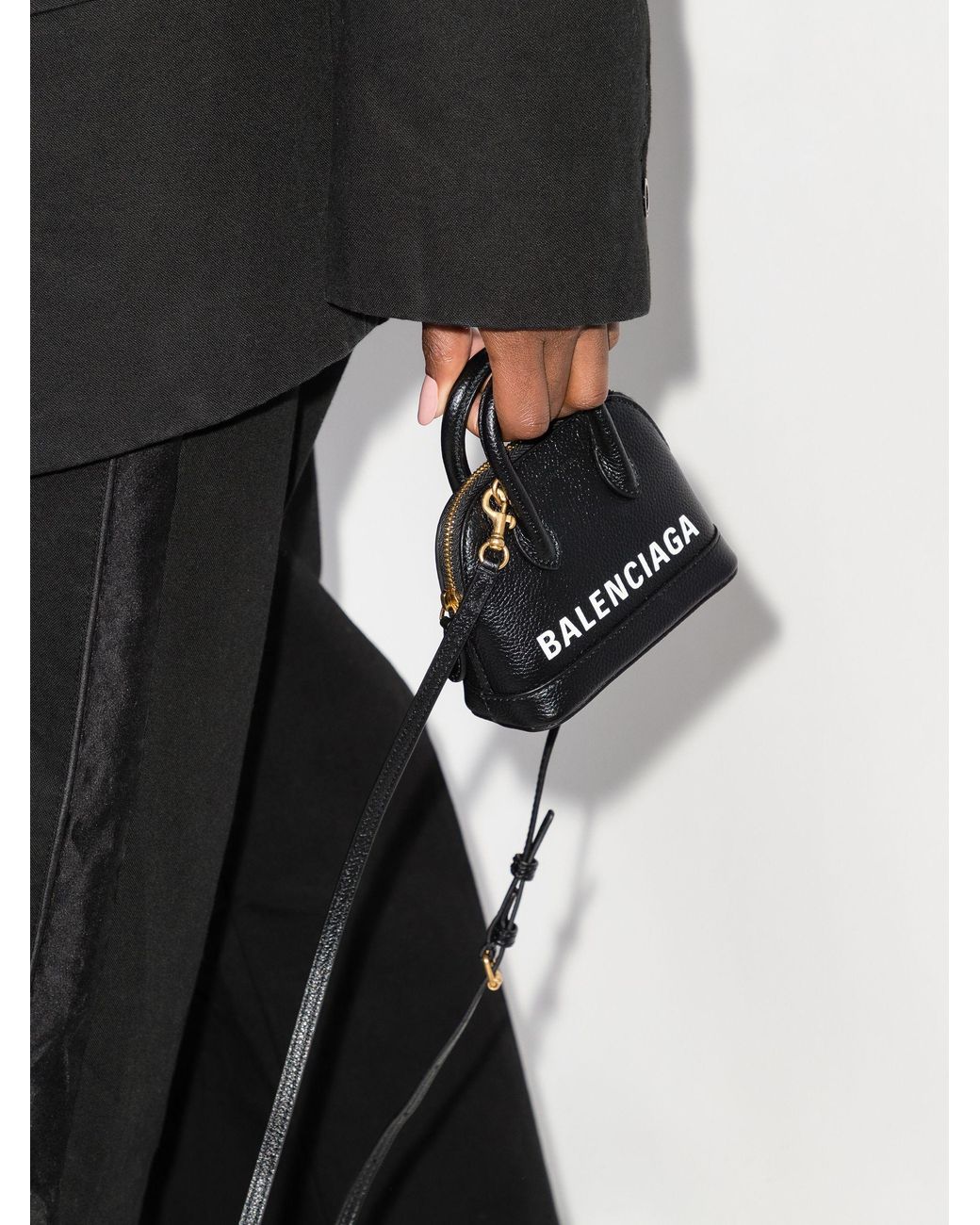 Balenciaga Ville Xxs Leather Top Handle Bag in Black | Lyst